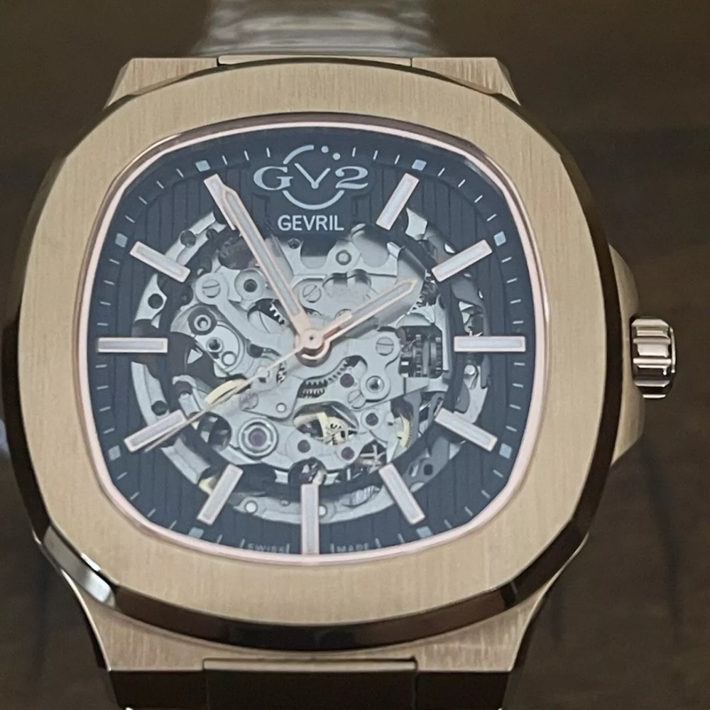 Gevril GV2 Skeleton Watch - Rose Gold